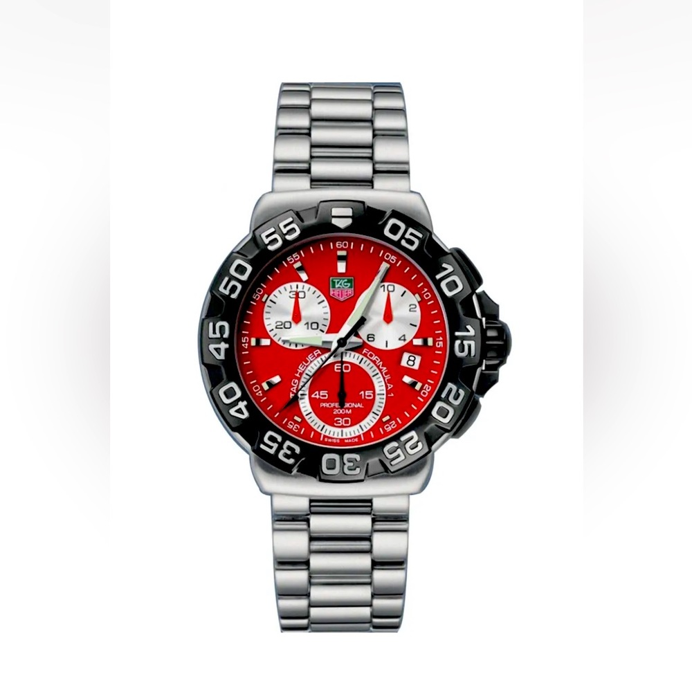 TAG HEUER FORMULA 1 CAH1112.BA0850 QUARTZ CHRONOGRAPH MENS RED SPORT DIVER WATCH